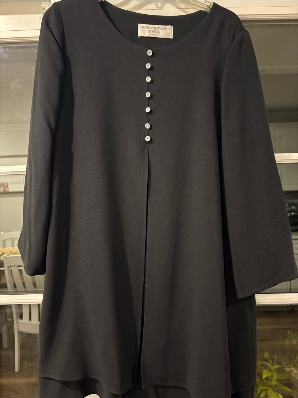 Jones New York Black Button-Front A-Line dress